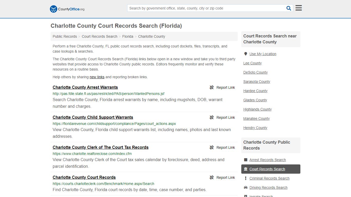 Court Records Search - Charlotte County, FL (Adoptions, Criminal, Child ...