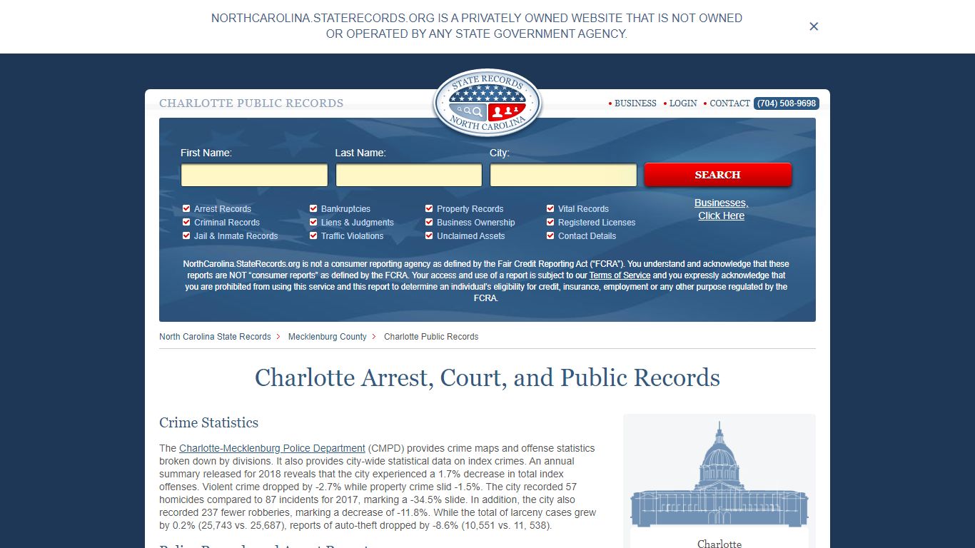 Charlotte Arrest, Court, and Public Records